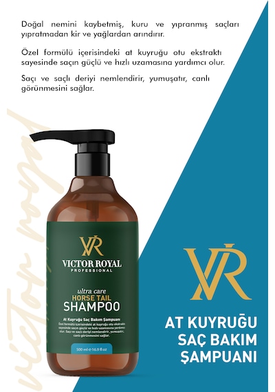 Victor Royal Hızlı Uzama Etkili At Kuyruğu Saç Bakım Şampuanı 500 Ml Dökülen