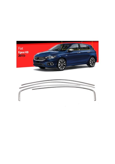Fiat Egea Hb Krom Cam Üst Çıtası 4 Prç. 2015-2022 Pas.Çelik