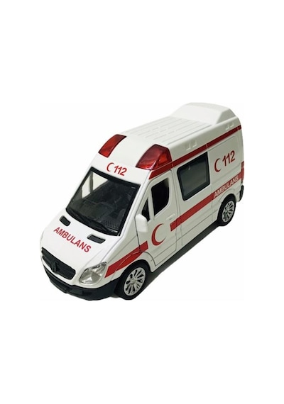 Vardem Sesli Işıklı Çek Bırak Metal Ambulans -  588b-ambulans