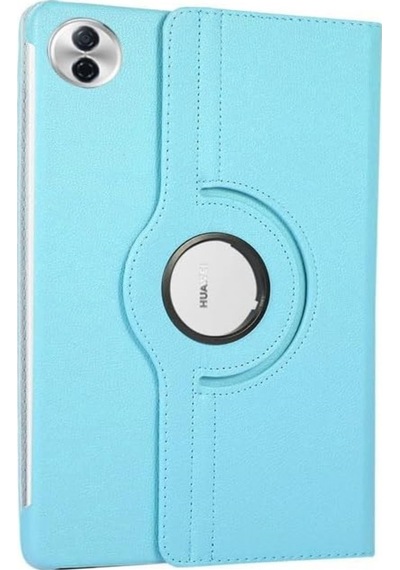 Honor Pad 10 12.1 Inç Kılıf Koruyucu 360 Dönebilen Standlı Pu Deri Tablet Ön Arka Kapak Mavi
