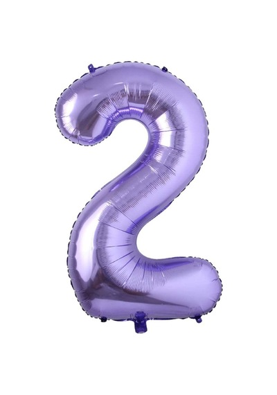 2 Rakam Mor Folyo Balon 40 İnç 100 Cm
