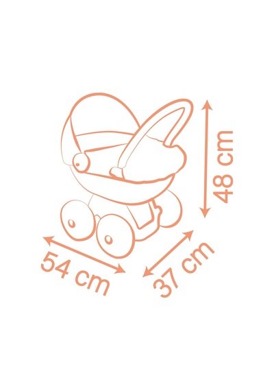 Smoby - Bebek Hemşiresi - Doldurulmuş Bebek Arabası - 42 Cm'ye Kadar Bebekler Ve Bebekler İçin - Sessiz Tekerlekler Genel