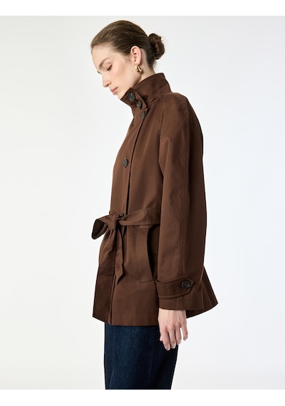 Koton Pamuklu Reglan Uzun Kollu Düğmeli Kemerli Gabardin Dik Yaka Trençkot Kahverengi 7wak00171ew Kahve Koton Pamuklu Reglan Uzun Kollu Düğmeli Kemerli Gabardin Dik Yaka Trençkot Kahverengi 7wak00171ew Kahve