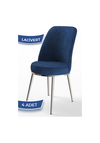 Canisa Concept Dexa Serisi Lajivert Renk 4 Adet Sandalye, Renk Lajivert , Ayaklar Krom Lajivert