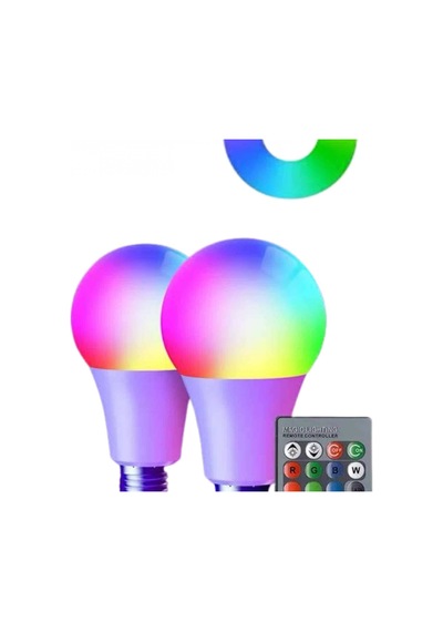 Akıllı Rgb Led Ampul 10w E27 Uzaktan Kumandalı Renk Değiştiren Led Ampul Renkli 02651142
