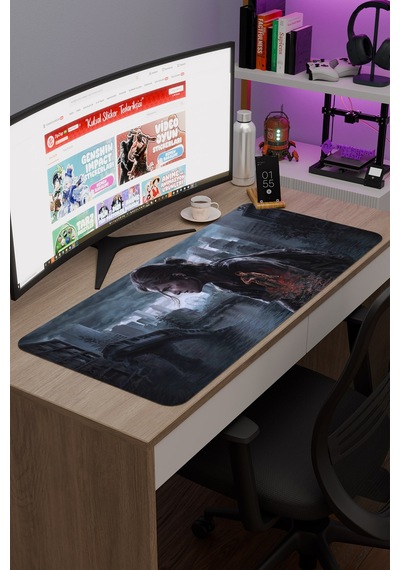 The Last Of Us Kaymaz Dikişli Kauçuk Oyuncu Mousepad V2 - 90x40 Xxl Gaming Mouse Pad Fare Altlığı