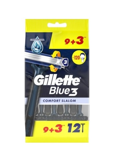 Gillette Blue3 Slalom Kullan At Tıraş Bıçağı 12'li Paslanmaz Çelik İle Profesyonel Tıraş
