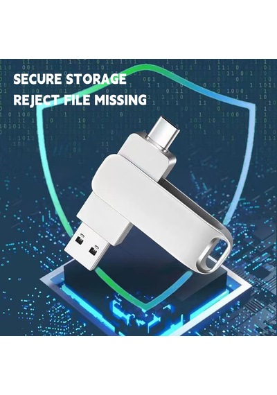 Metalik Kompakt Type-c Usb Flash Drive 64gb Çift Arabirim Ofis Ve Eğitim İçin Taşınabilir Depolama