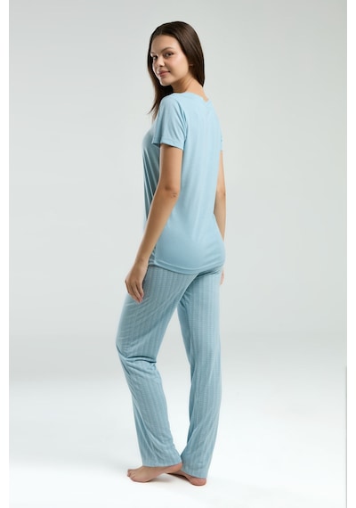 Pierre Cardin Kadın Mavi Pijama Takımı Pc8997-s-v1 Mavi