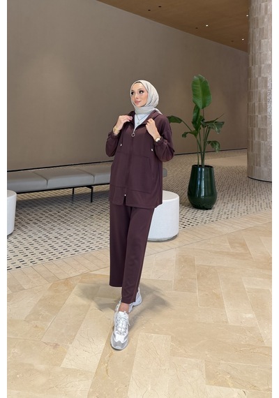 Riella Butik Vlahoviç Oysho Tesettür Takım Mürdüm