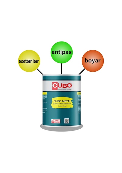 Cubo Metal Pas Boyası Siyah 2,5 Litre - Elwm-387266