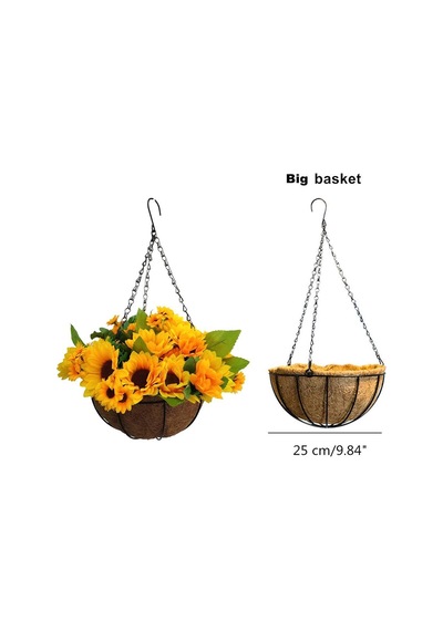 Yapay Çiçek Sarkaç Sepette Ay Çiçeği Çiçek Sepeti Sarı