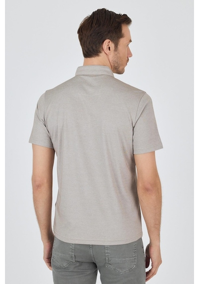 Bej Kısa Kol Düz Suprem Polo Yaka Cepsiz Pamuklu Casual Slim Fit Tişört 1011250160 605 Bej