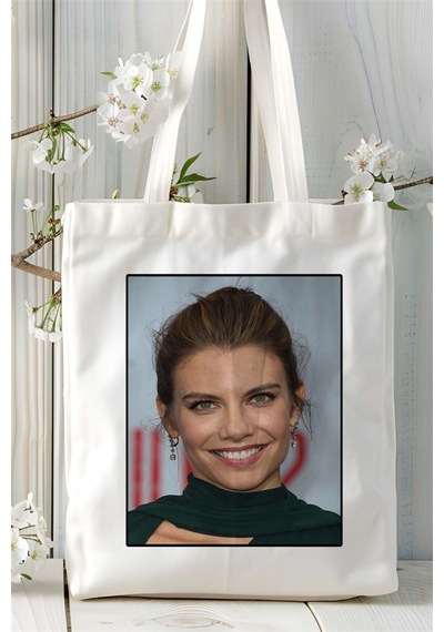 Art Hediye Lauren Cohan Baskılı Bez Çanta Omuz Çantası Kişiye Özel Desen 3 Çok Renkli