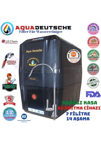 Aqua Deutsche Montaj Dahil 12 Lt 7 Flt 14 Aşama Su Arıtma Cihazı