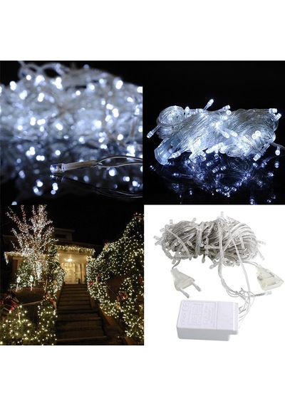 100 Ledli 8 Fonksiyonlu 10 Metre Led Aydınlatma Dekor Lambası Beyaz 5332 .