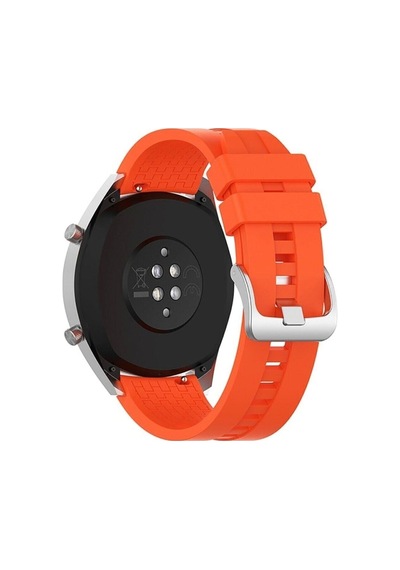 Honor Magic Watch 2 46 Mm Uyumlu Kordon Kayış Klasik Silikon Kordon Metal Tokalı K23 Col8274-21-turuncu