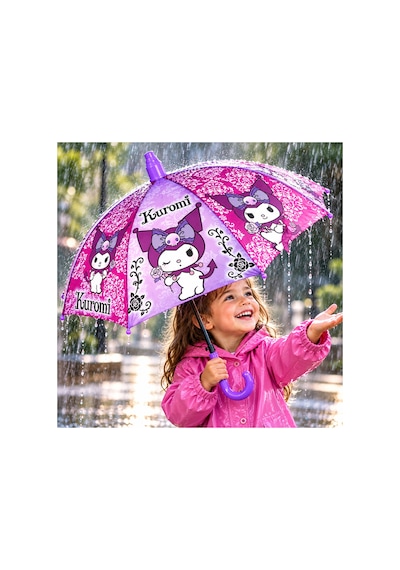 Ukb Kuromi Lisanslı Koruma Kılıflı Çocuk Şemsiye Mor