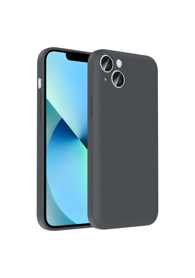 Lexroo Apple iPhone Uyumlu 14 Kamera Korumalı Kartlık Hazneli Vitra Silikon Kılıf - Siyah