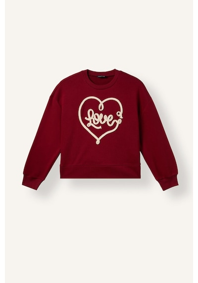 Defacto Baskılı Uzun Kollu Sweatshirt Üst İspanyol Paça Alt 2li Takım Kız Çocuk I1136a826aubr229 Bordo-br229