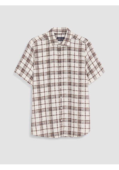 Lcwaıkıkı Classic Kahverengi Regular Fit Ekose Armürlü Erkek Gömlek