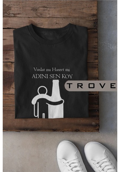 Tarzsokak Unısex Kadın Erkek Müslüm Gürses Vuslat Hasret Dost Keder Siyah Beyaz % 100 Pamuk Tasarım T-shirt S