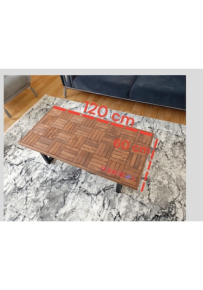 Orta Sehpa Ceviz Renk Çay Kahve Sehpası Klasik 120 X 60 Cm