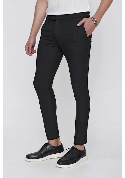Efor P 1098 Slim Fit Siyah Spor Pantolon Siyah