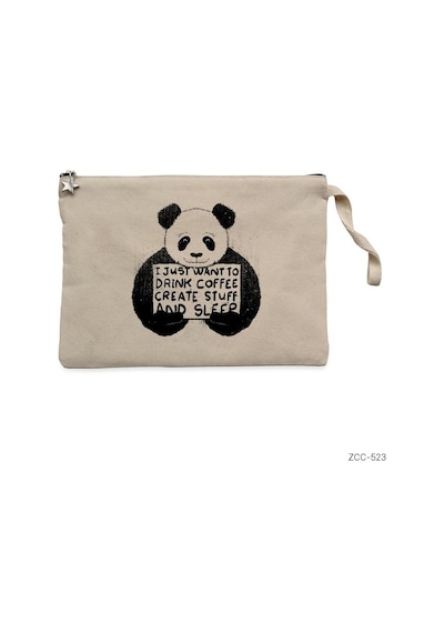 Zepplin Giyim Cute Panda Clutch Astarlı Cüzdan / El Çantası