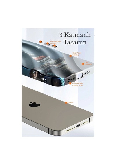 Apple İphone 15 Pro Max Kılıf Crew Desenli Kapak