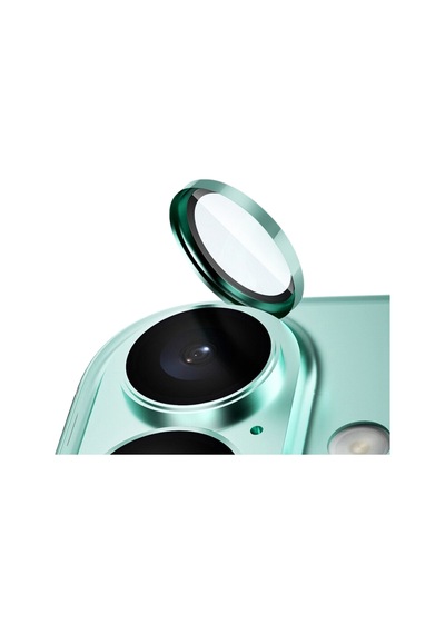 Apple Uyumlu iPhone 16 / 16 Plus Alüminyum Seri Kamera Lens Koruyucu Yeşil Yeşil
