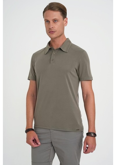 Efor Comfort Fit Polo Yaka Modal Karışım Kısa Kol Casual Haki Tişört Ts 903 Haki