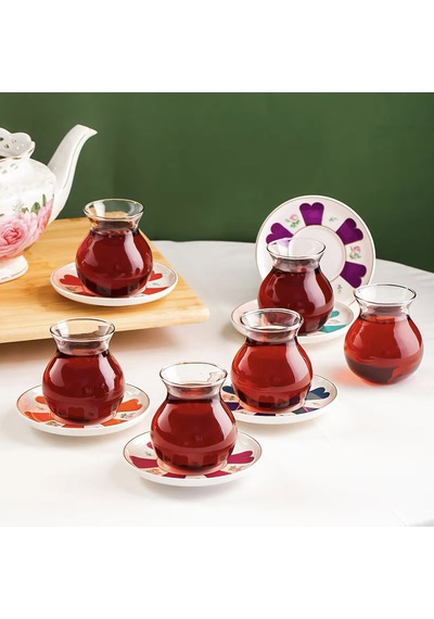 Perottii Beyoğlu 12 Parça Çay Seti - Renkli - 210 Ml