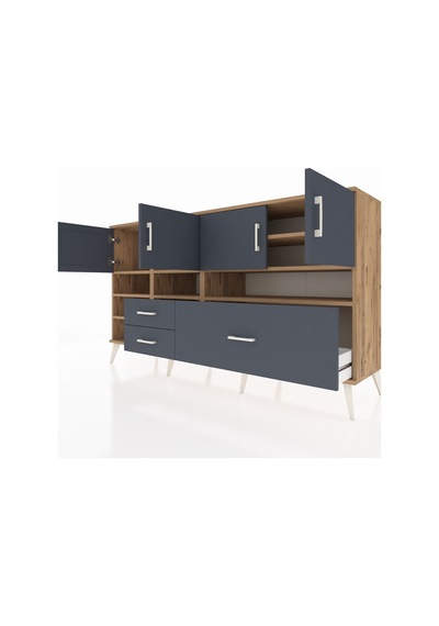 Hyperion Konsol 8 Raflı 3 Çekmeceli 4 Kapaklı 176x44x99 Çam-antra Çam-antrasit Hyperion Konsol 8 Raflı 3 Çekmeceli 4 Kapaklı 176x44x99 Çam-antra Çam-antrasit