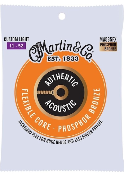 Martin Co Ma535fx Flexible Core Phosphor Bronze Akustik Gitar Teli Custom Light 11-52