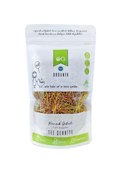 OG natural Organik Karışık Sebzeli Tam Buğday Tel Şehriye 180 G 7 Ay