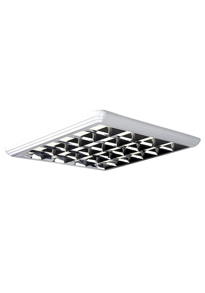 Pelsan 4x18w Sıva Üstü Mekanik Balast Dekolamp 7 Lamel Çift Parabolik Armatür Beyaz