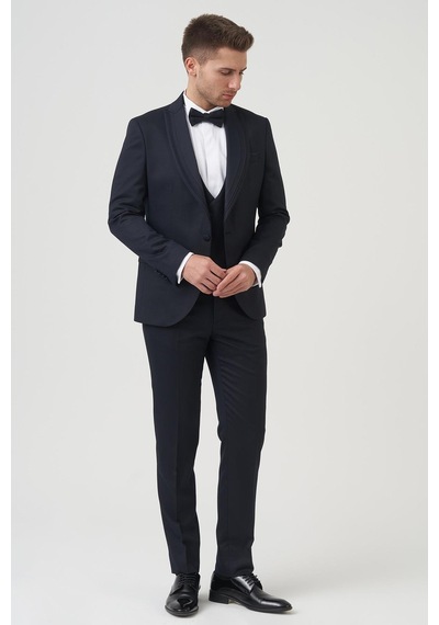 White Stone Houston D2404 Slim Fit 6 Drop Damatlık Takım Elbise Lacivert - Laci Lacivert