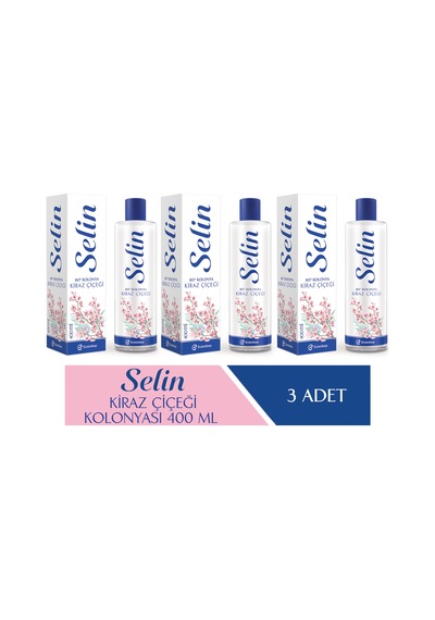 Selin Parfümlü Kolonya Kiraz Çiçeği 400 ML 3'lü