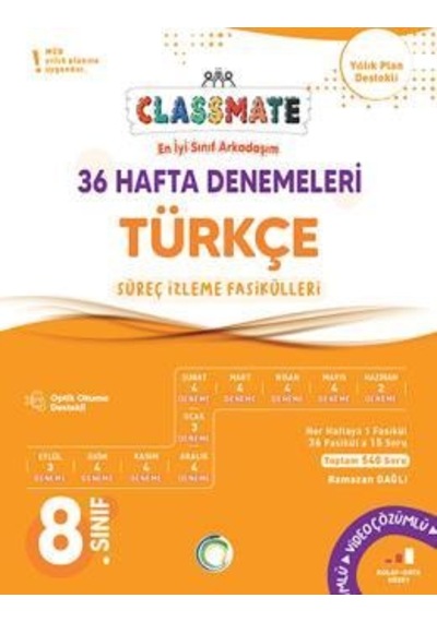 8. Sınıf Türkçe 36 Hafta Denemeleri Classmate