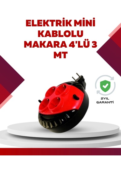 Zenvia Kırmızı Renk 3 Metre 4 Lü Kablolu Priz Makarası Znv2026 Belirtilmemiş
