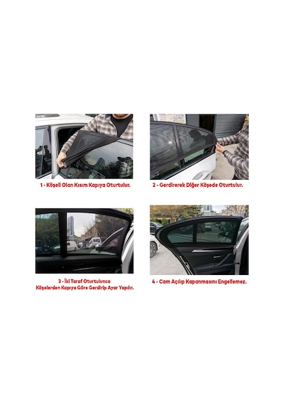 Badem10 Automix Araba Araç Otomobil Oto Güneş Koruyucu Gölge Yan Cam Pencere Tül Perde Güneşliği 44817 Genel