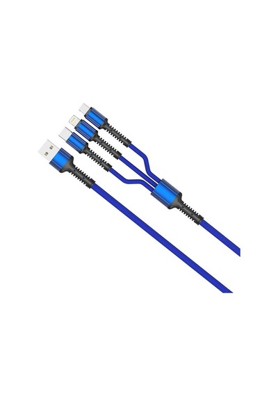 Zore Lc93 3 In 1 3.4A Micro+Lightning+Type-C Usb Kablo 1.2M