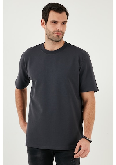 Buratti Pamuklu Bisiklet Yaka Relaxed Fit Basic Erkek T Shirt 5902610 Antrasit