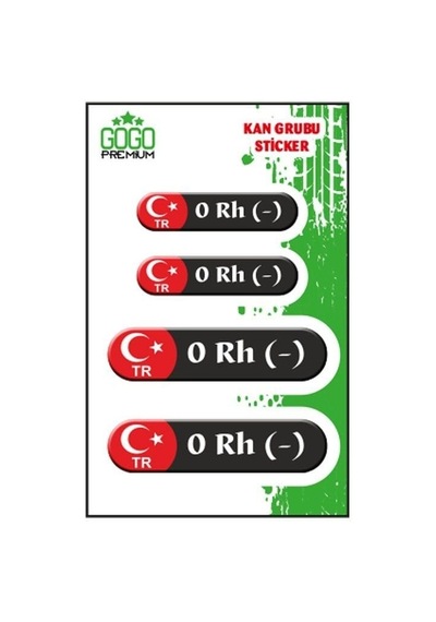Kan Grubu Iıı 0 Rh - Siyah Dörtlü Damla Etiket