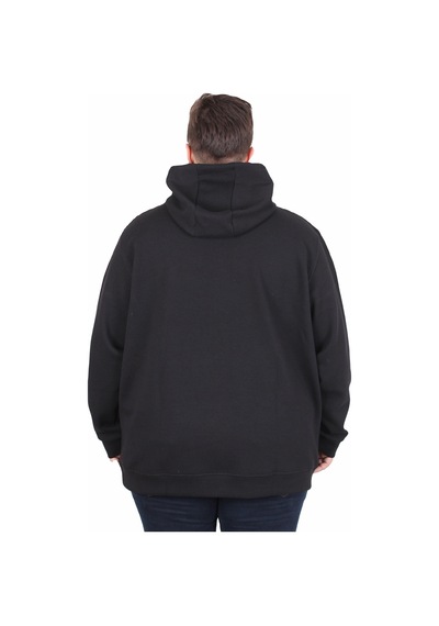 Moc Grande Mocgrande Büyük Beden Kapüşonlu Sweat Double Face Winter 25700 Sıyah Siyah