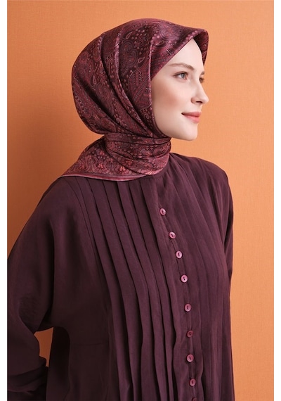 Armine İpek Eşarp 2027 Kış - 9631-33 Koyu Bordo Sura