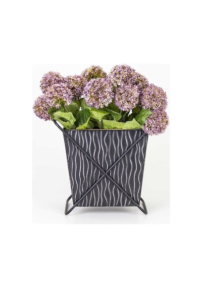 Euro Flora Metal Çiçeklik Ayaklı Siyah 32X18,5X31 Cm