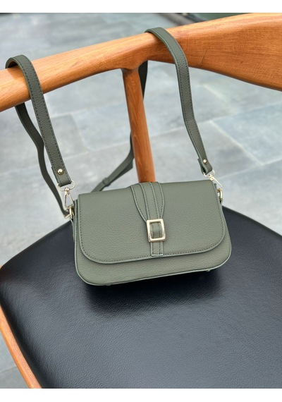 Mft Leather Hakiki Deri Kadın Çanta Viola 1524 Flother Mat Haki