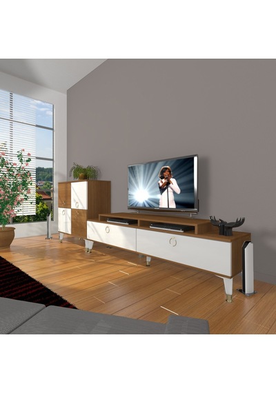 Decoraktiv Ekoflex On Mdf Gold Tv Ünitesi Tv Sehpası Ceviz - Beyaz Decoraktiv Ekoflex On Mdf Gold Tv Ünitesi Tv Sehpası Ceviz - Beyaz
